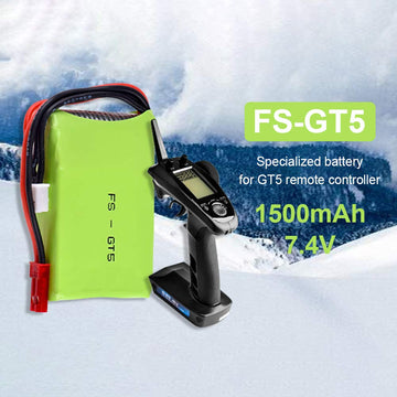 GoolRC 2pcs Flysky FS-GT5 RC Transmitter Battery, 2S 7.4V 1500mAh Lipo Battery for Flysky FS-GT5 Remote Controller