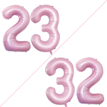 Goer Number 23 Balloons For 23Rd Birthday Party Decorations,42 Inch Jumbo Foil Helium 32 Balloons For 32Nd Birthday Party Decoration (Light Pink)