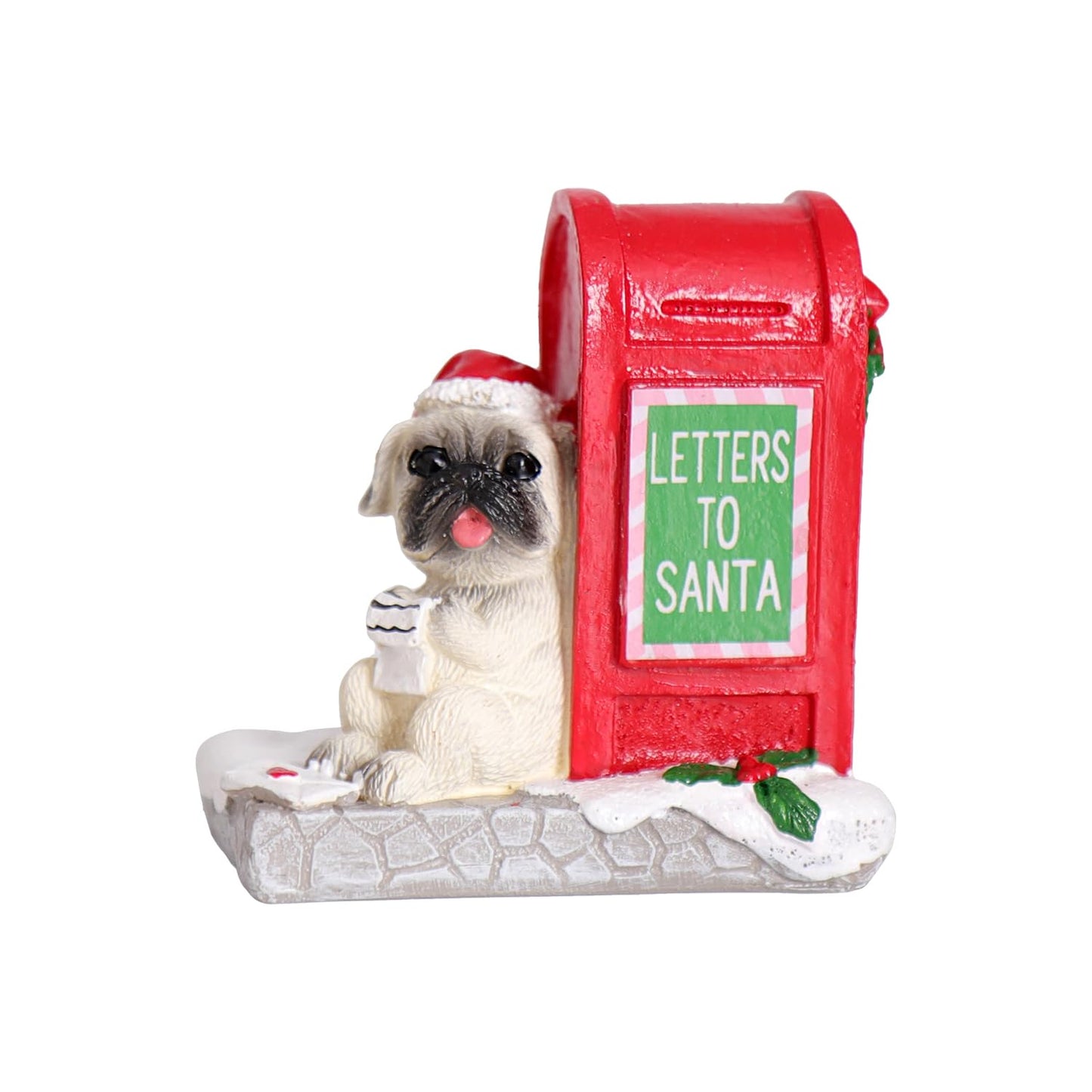 Christmas Village Accessories Ornaments Resin Puppy Read Letters From Santa Christmas Village Sets Decoration For Xmas Festival