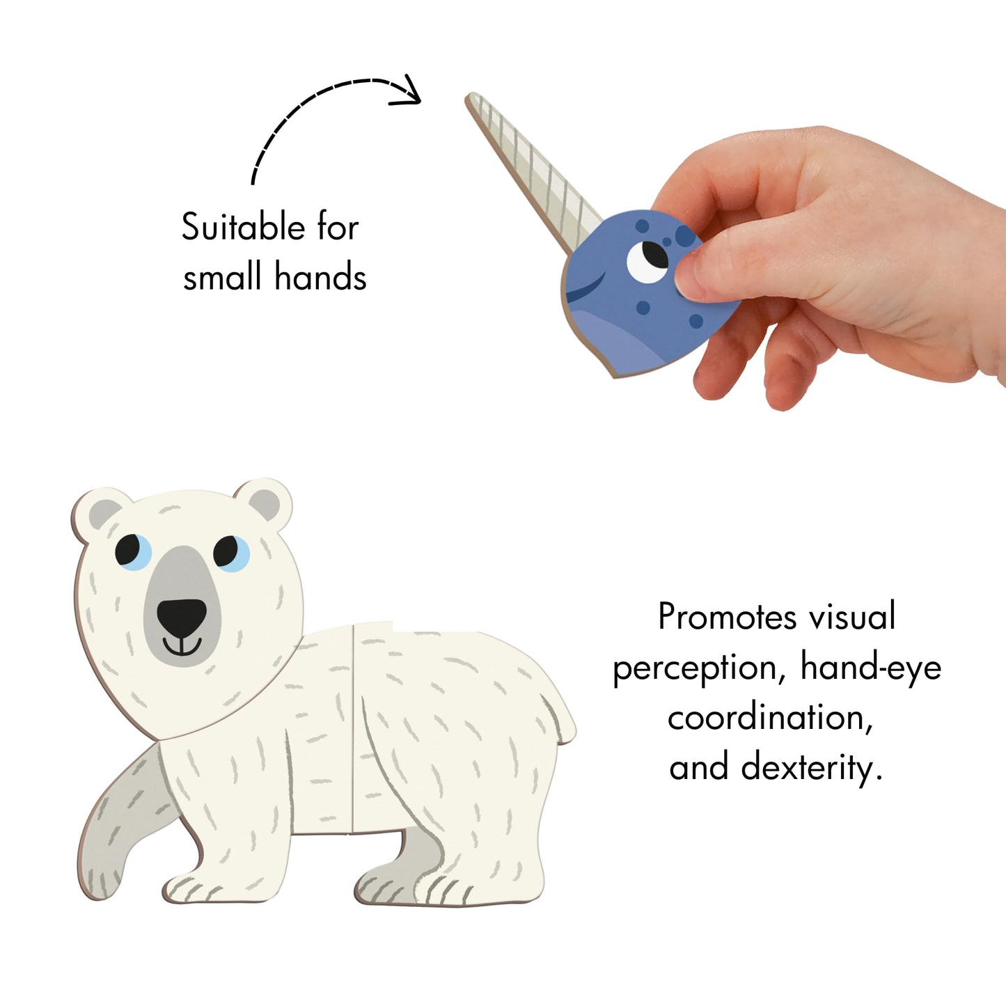 Janod - Magn Ti'Book Polar Animals - Magnetic Educational Game 30 Magnets + 10 Models - Children'S Toy Made Of Fsc Cardboard -