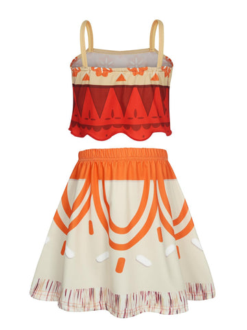 WonderBabe Little Sister Outfit Girls Princess Simea Costume for Kids Adventure Dress Christmas Top with Skirt Birthday Party Cl