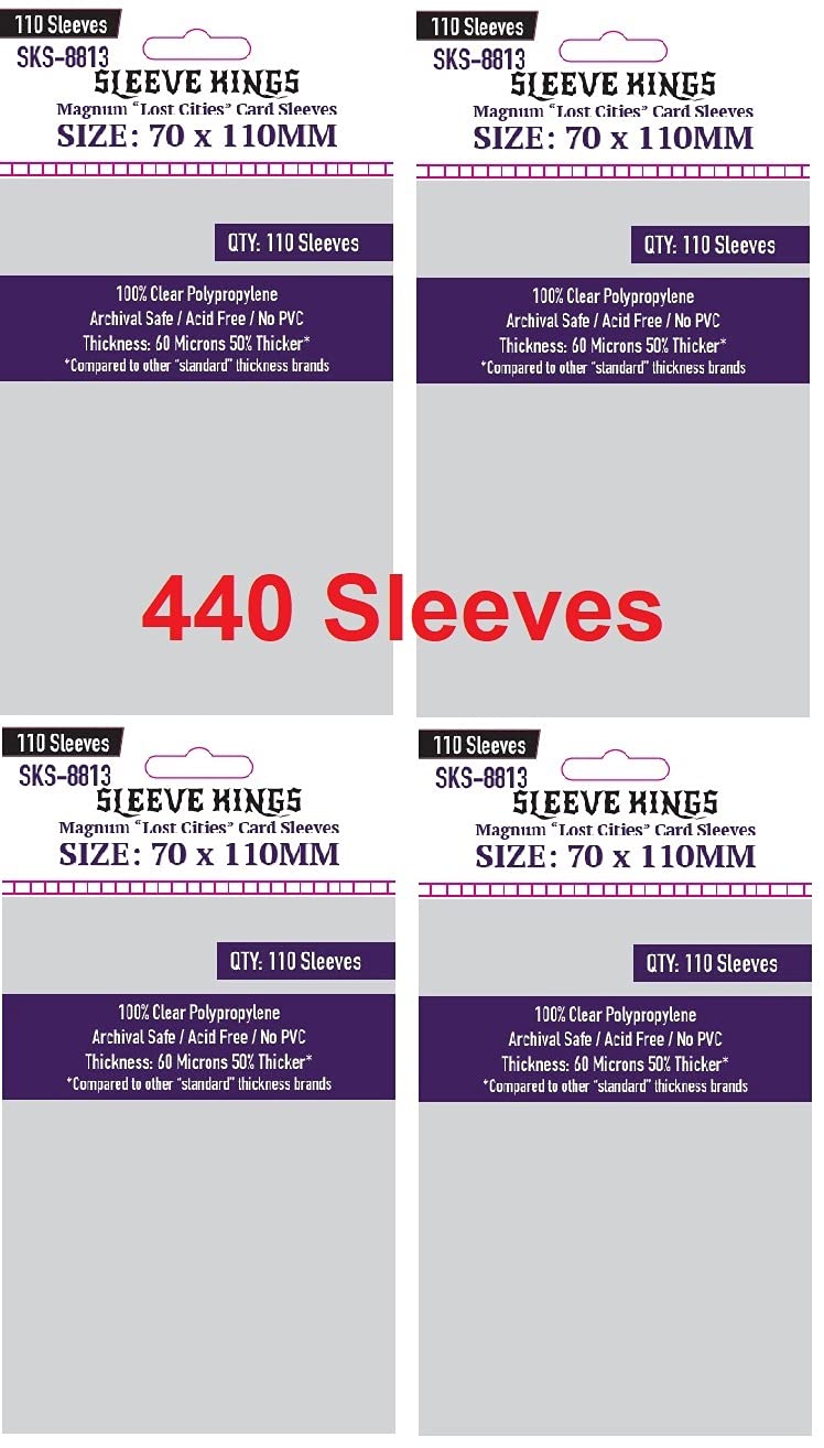 Sleeve Kings Magnum ''Lost Cities'' Card Sleeves 70 X 110 Mm (4X110 Pack, 440 Sleeves)