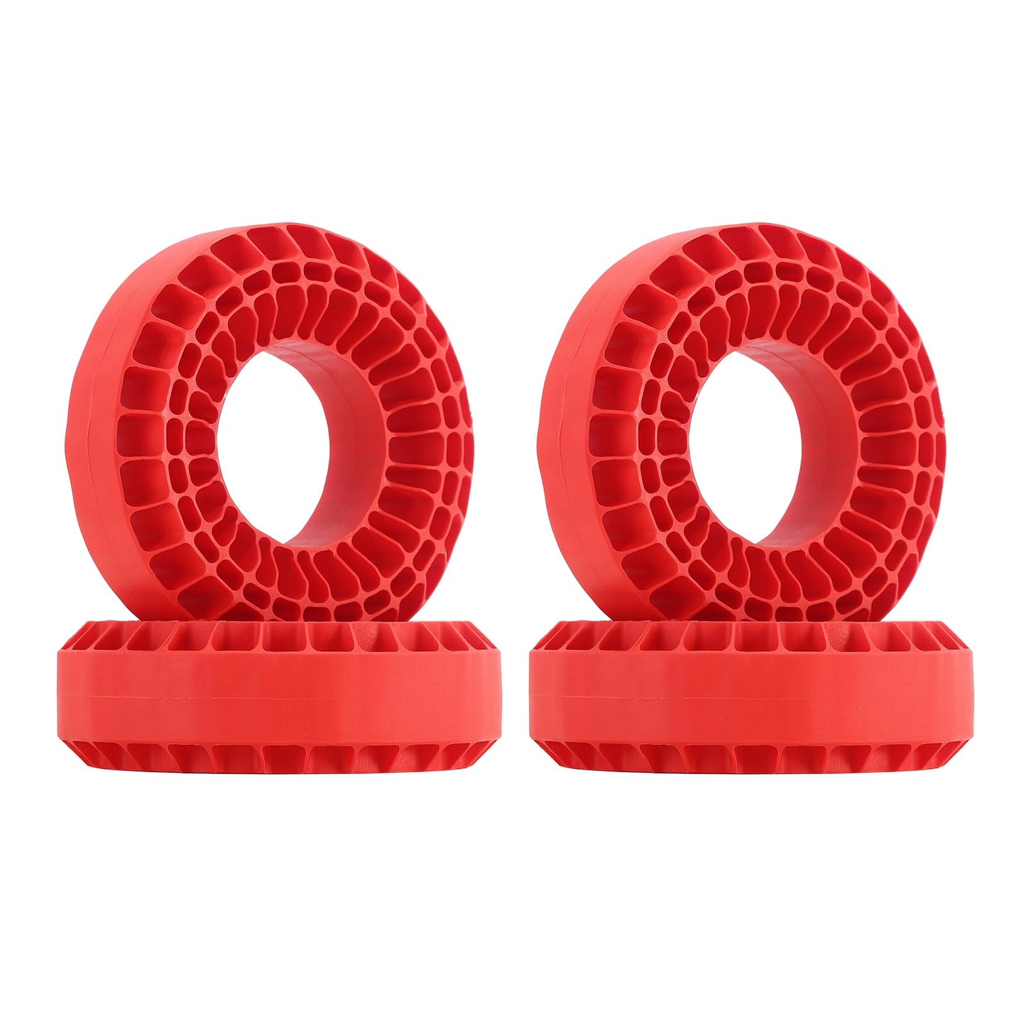 INJORA Silicone Rubber Insert Foam Fit - 1.9'' Wheel Tires 118-122mm Foam Fit for 1/10 RC Crawler(Red)