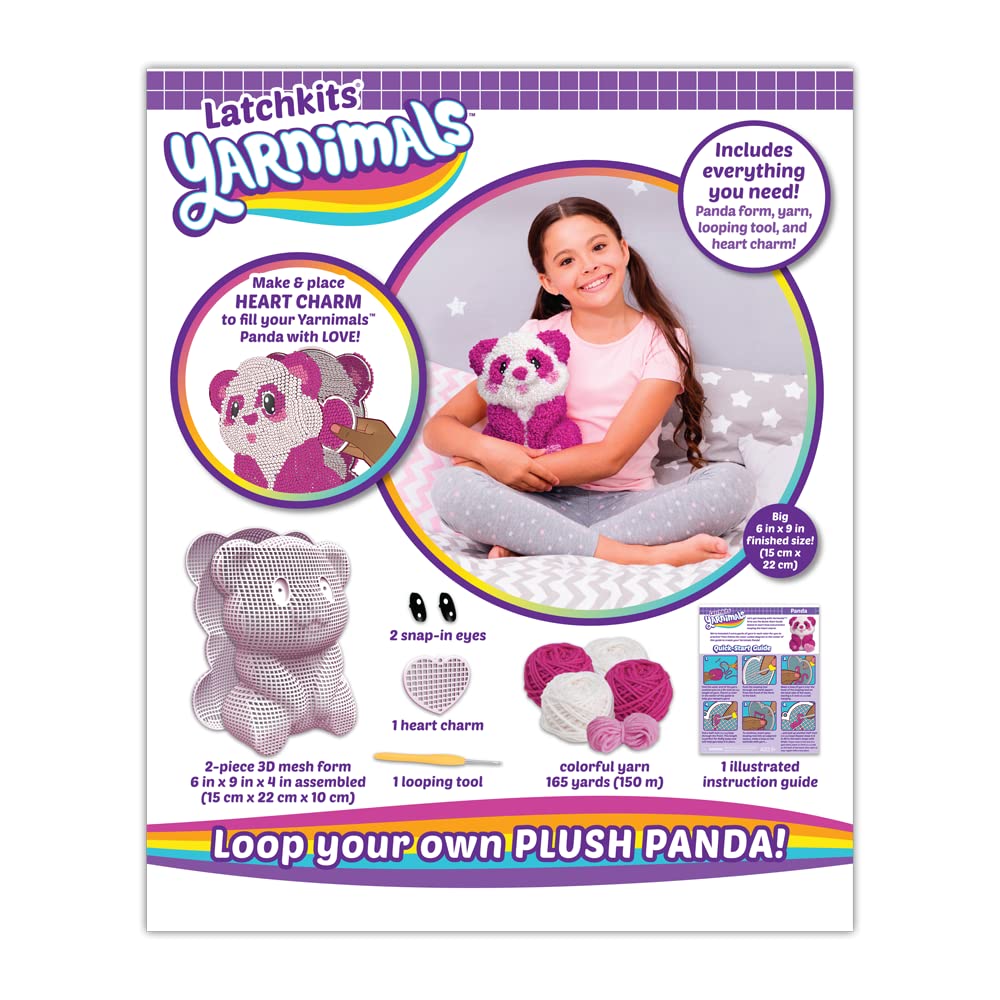PlayMonster Yarnimals Craft Kit - Make Your Own Panda Toy - Fabric - Ages 8+ - Model 1825 - Multi Color