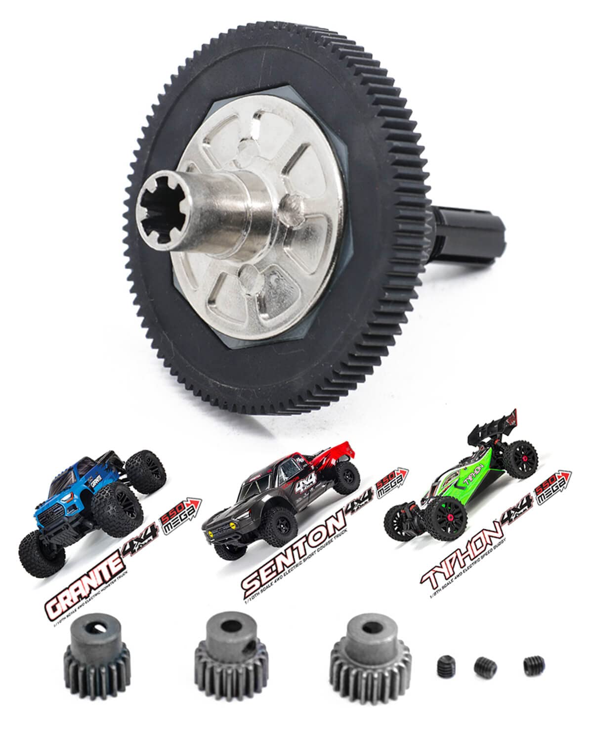 91T Spur Gear Slipper Clutch Set Upgrades Part for 1/10 Arrma Senton 4X4 550,Granite 4X4 550,Typhon 4X4 550, ARRCat Metal 91T 48