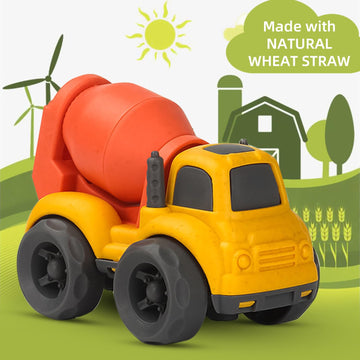 Aigitoy Toddler Car Toy - BPA Free Dump Truck & Mixer Cement - Green Grass - Ideal Gifts for 2-4 Year Olds