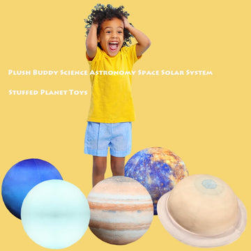 Elainren Soft Planet Uranus Plush Toy Realistic Stuffed Space Planet Toy Cute Solar System Planet Plushie Doll Gifts/10.6''
