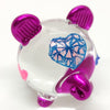 Sansukjai Pig Tiny Miniature Figurines Animals Hand Blown Glass Art Collectible Gift Decorate, V1 (Heart Violet)
