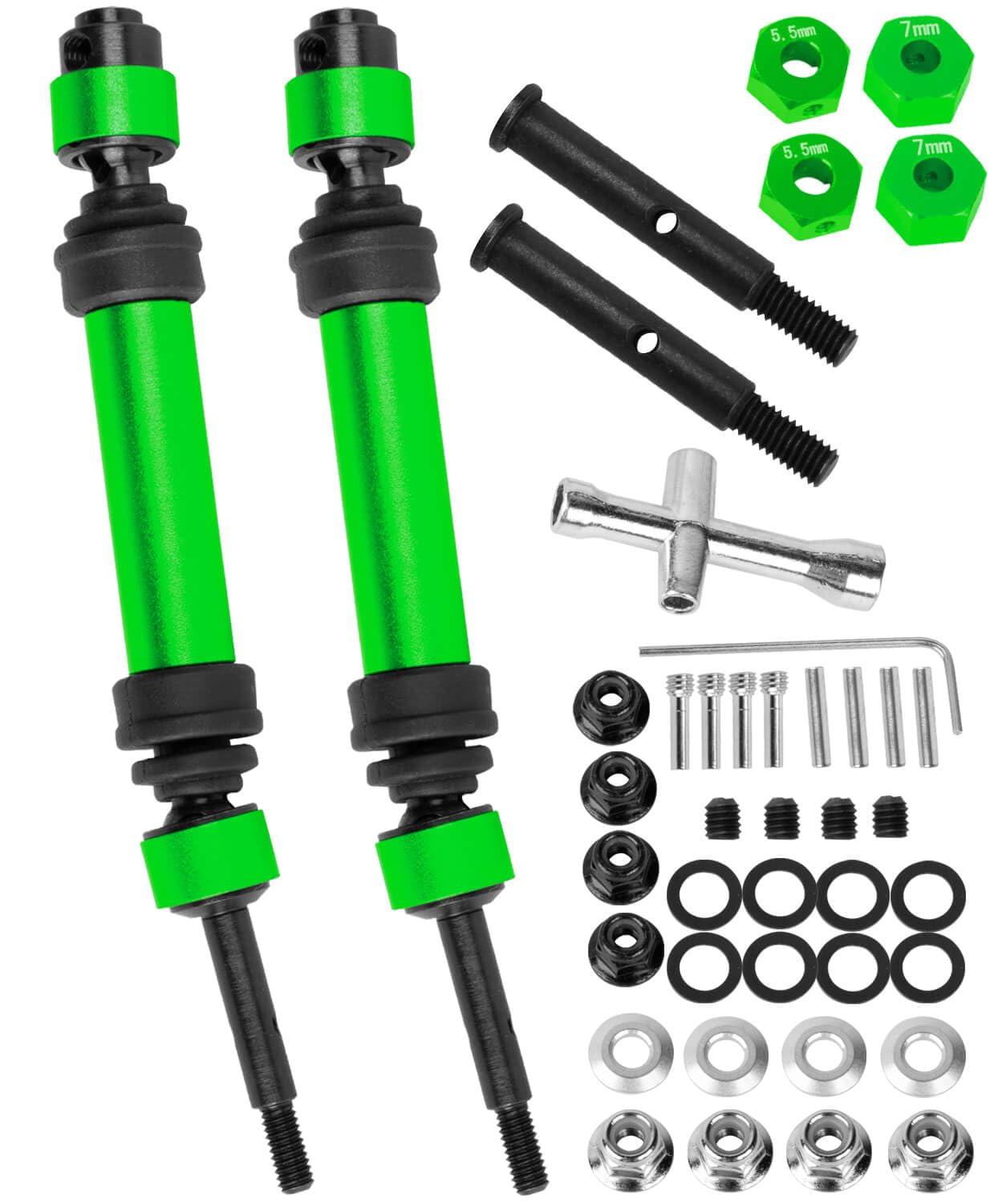 RCMYou Rear Drive Shaft CVD & Front Axles Upgrades Part for 1/10 Slash 2WD/Slash VXL 2WD,Stainless Steel #45 Driveshaft with Hex