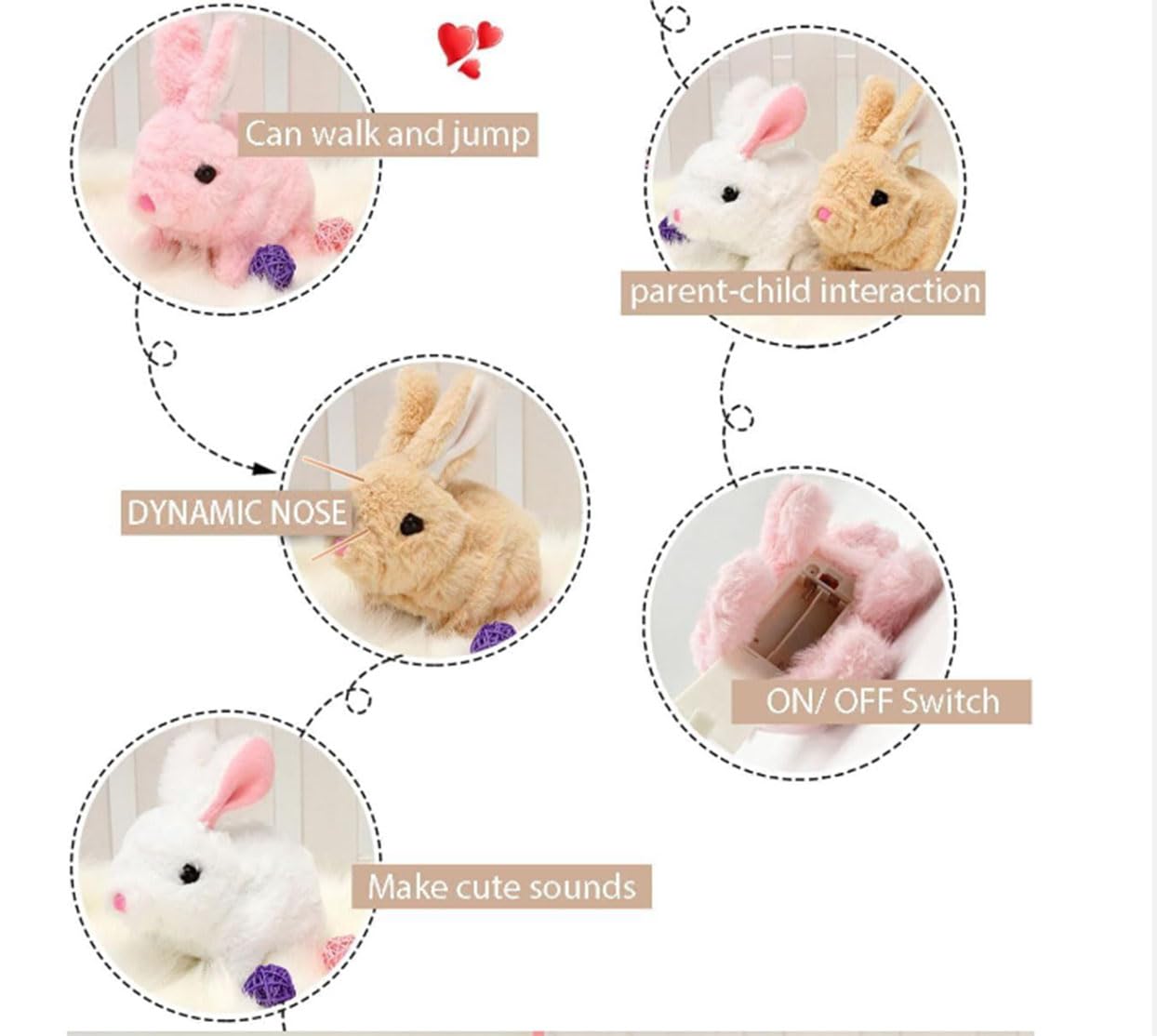 ProCover My Realistic Bunny Toy, Interactive Bunny Realistic Bunny - Jumping, Twitching, and Shaking Ears, Bunny Realistic Bunny
