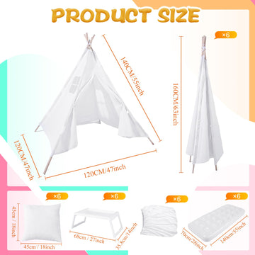 Wesnoy Kids Teepee Tent with Inflatable Airbed, Bed Tray Table, Fitted Sheet and Pillow Insert Toddler Play Tent for Boy Girl In