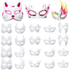 Aoriher 100 Pcs 100/50/30 Pcs Paper Mache Masks Bulk DIY Blank Halloween Cat Mask for Costume Cosplay Party Mardi Gras Masquerad