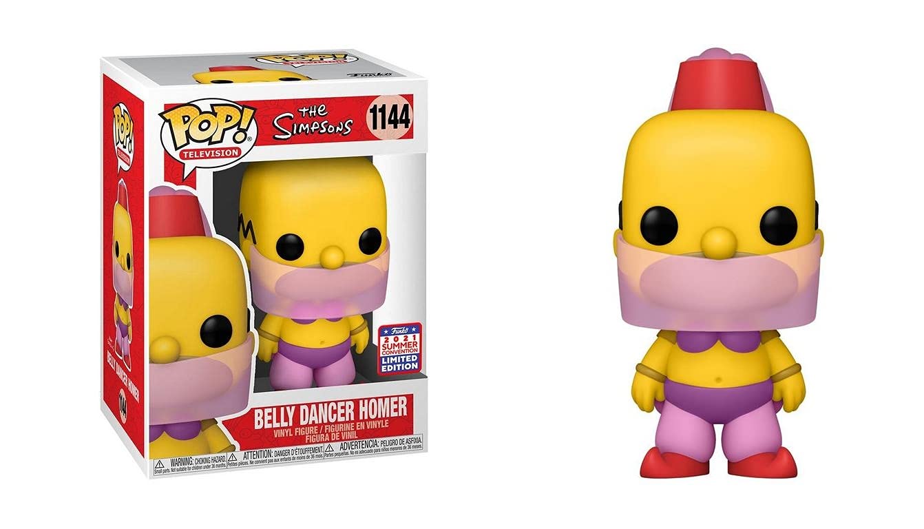 Funko Pop! The Simpsons Belly Dancer Homer 1144 FunKon 2021 Summer Convention Shared limited availability