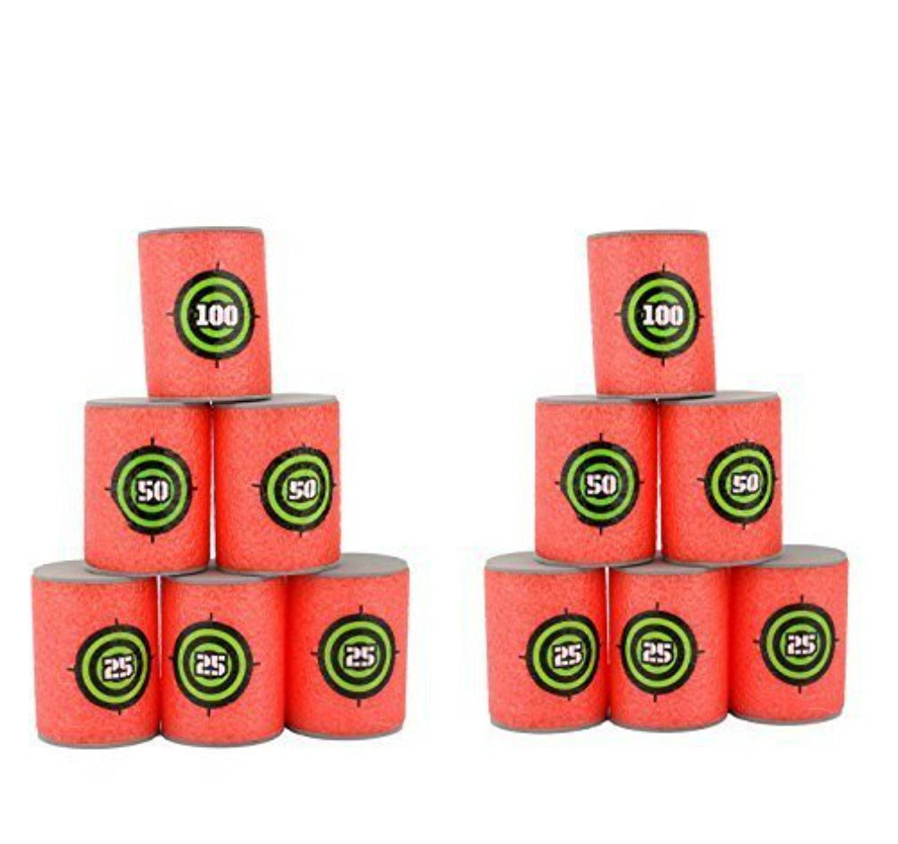 Ekind 6 Pcs Foam Can Target, Soft Bullet Target,Dart Target Game Compatible For Nerf Elite Series Blasters Kids Toy