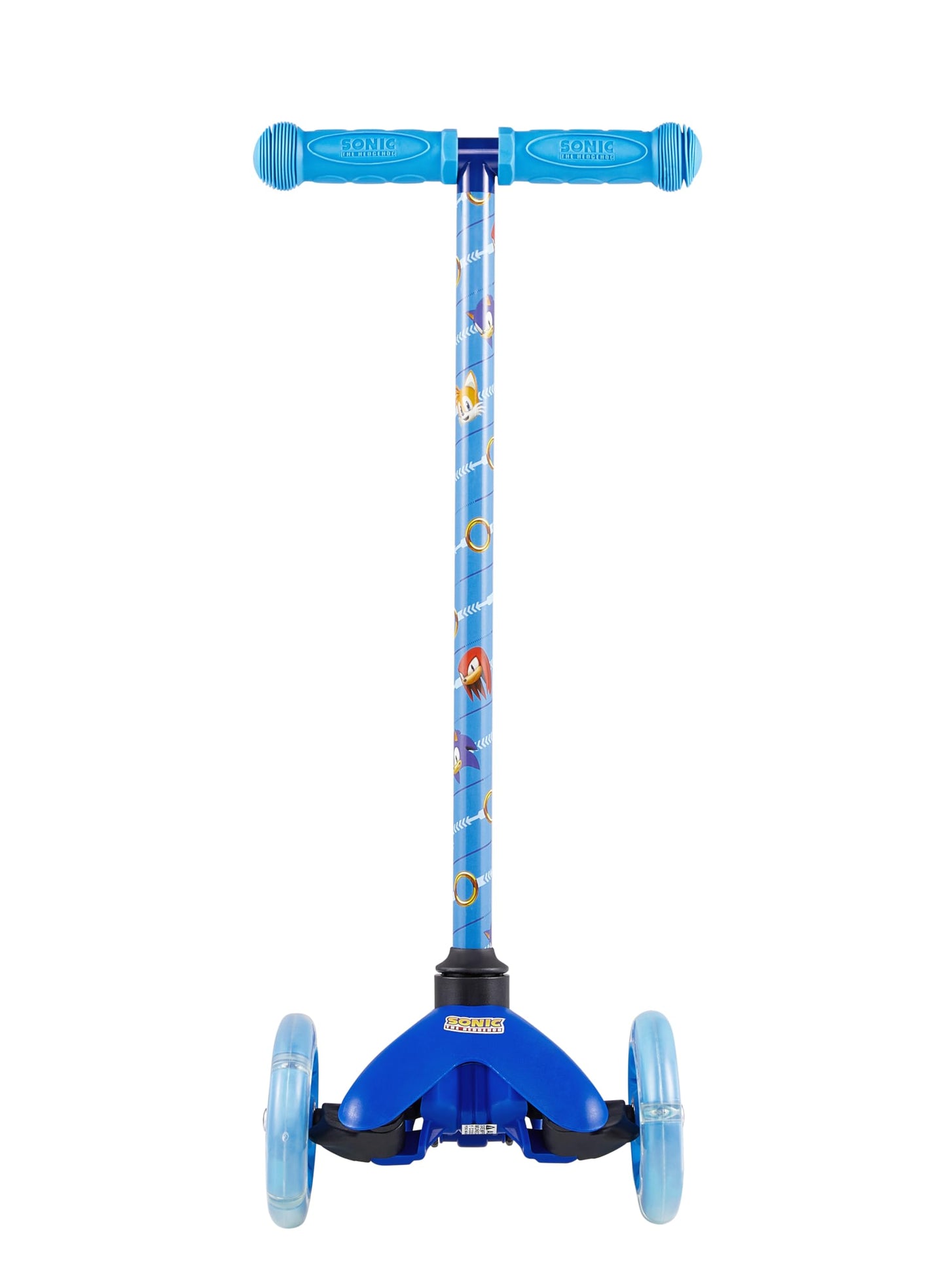 Sakar Sonic The Hedgehog Light Up Self Balancing Scooter For Kids - 3 Wheeled Scooter With Extra Wide Anti-Slip Deck, Rear Brake, Lean To Steer, Lightweight Design, For Boys/Girls 3 & Up, 75 Lb Limit