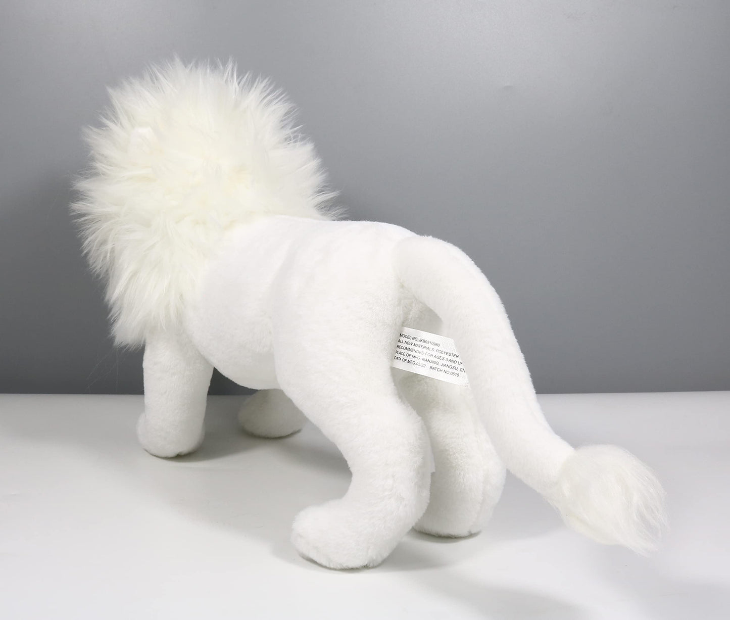Ice King Bear White Lion Stuffed Animal, Lifelike Plush Toy, 12 Inches Length