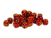 25 Count Pack of 12mm D6 Dice - Matching Collection of 6 Sided Dice with Pips (Fire Swirl)