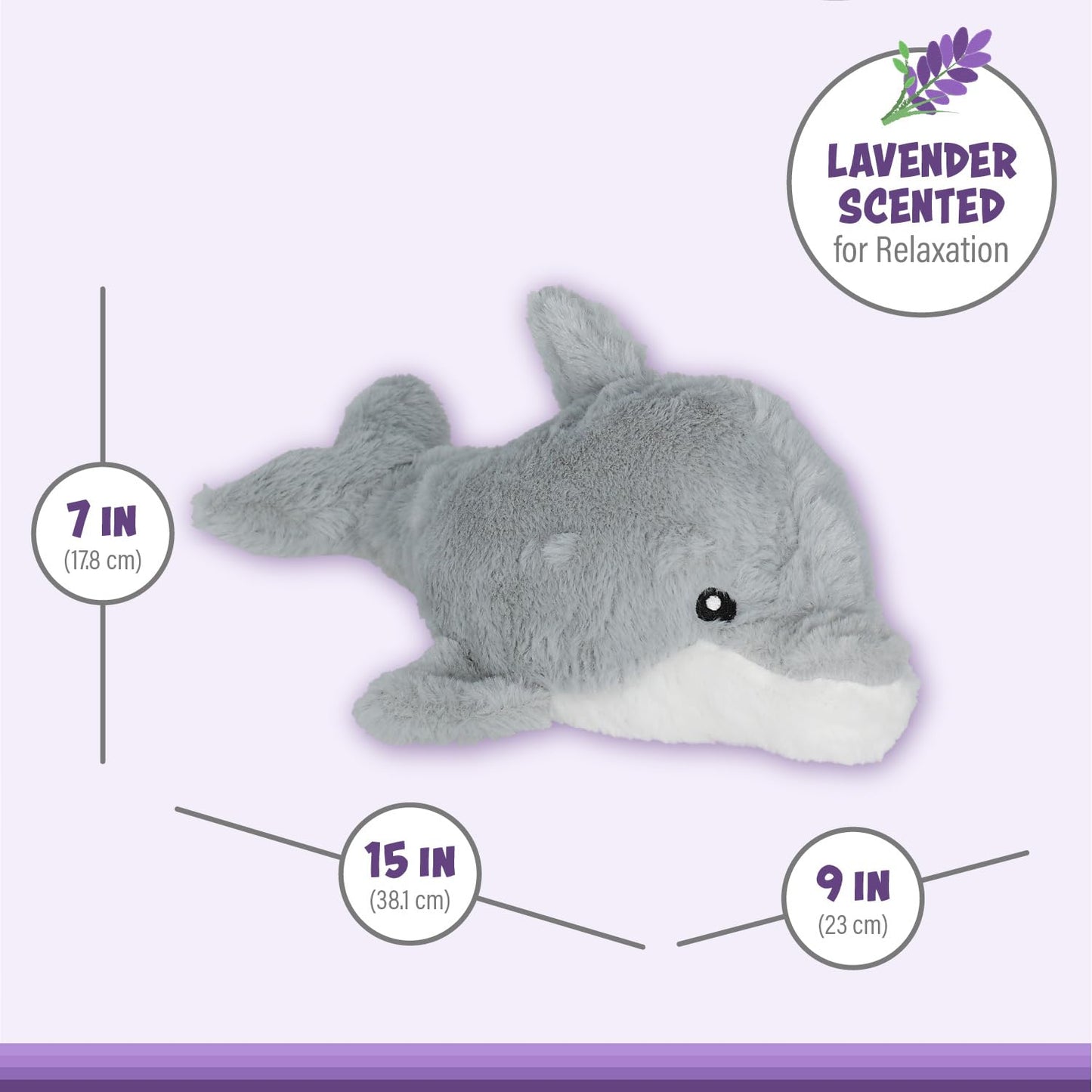 1I4 Group Warm Pals - Dolphin - Cozy Lavender Scented Plush Toys - Stuffed Animal - Coolable Bedtime Comfort Plushie