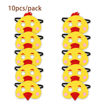 Jtnohx Felt Animal Masks, 10 Pcs Halloween Mask, Animal Costume For Birthday Party Supplies (Chicken Mask)