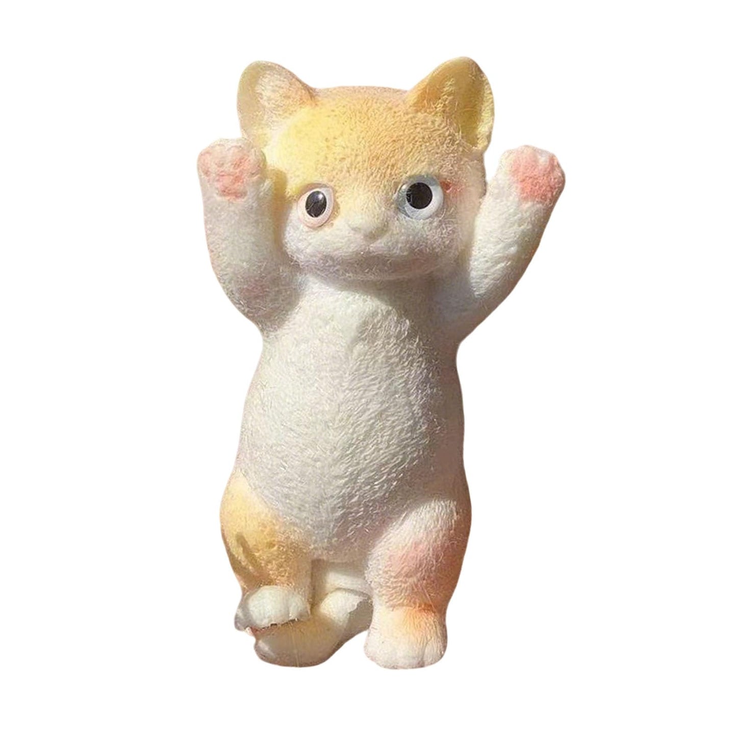 Big Taba Squishy Cat, Fluffy Sticky Soft Realistic Cat,Stress Relieving Cute Large Cat Toys For Family Or Friends (Yellow Cat)