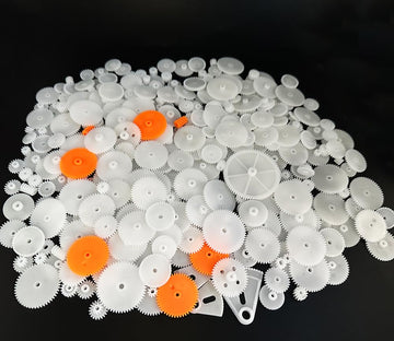 330Pcs White Plastic Gears Module 0.5 Gears For Dc Motor Diy Model Toys Rc Car Robot Gear Replacement Electric Motor Gears (330)