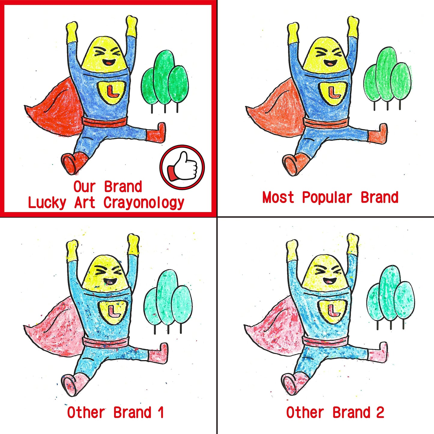 Lucky Art Crayons Bulk 20 Sets Of 4-Packs Crayon For Kids Non-Toxic Crayon Party Favors (Standard Size)