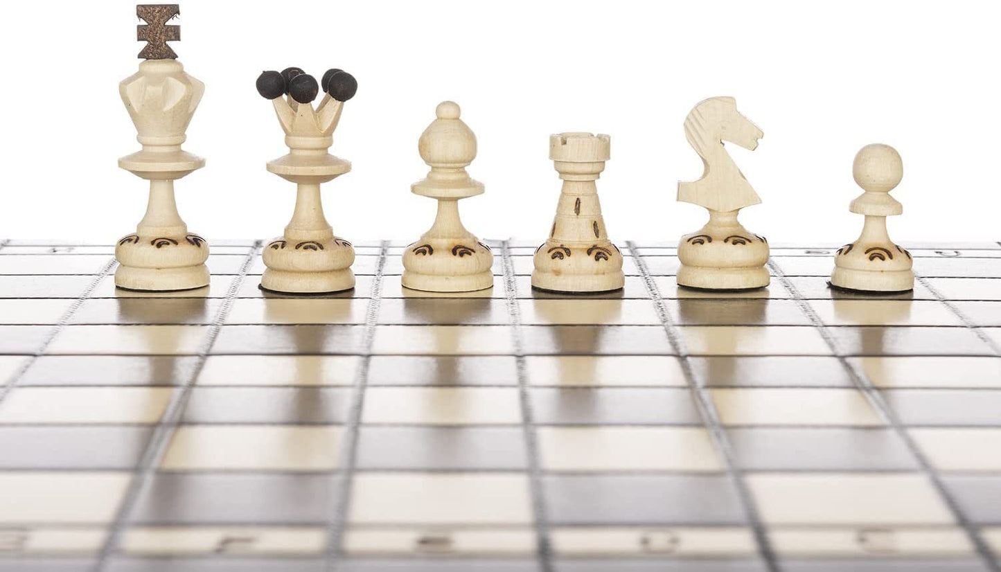 Beautiful Handcrafted Wooden Chess Set With Wooden Board And Handcrafted Chess Pieces - Gift Idea Products (13.75' (35 Cm) Burnt)