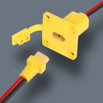 CERRXIAN 3.2ft 12AWG XT60 Male to Female Mount Panel Cable XT60 Male Plug with Mout Panel to Female Wire for RC Lipo Battery FPV