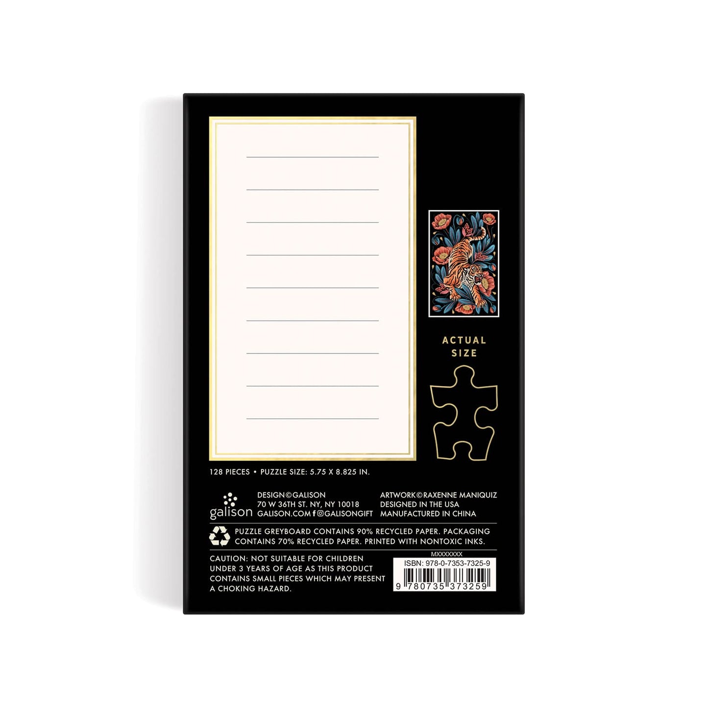 Galison Courageous 128 Piece Matchbox Puzzle - 128 Piece Jigsaw Puzzle Highlighting The Bold Artwork Of Raxenne Manniquiz, Gifta