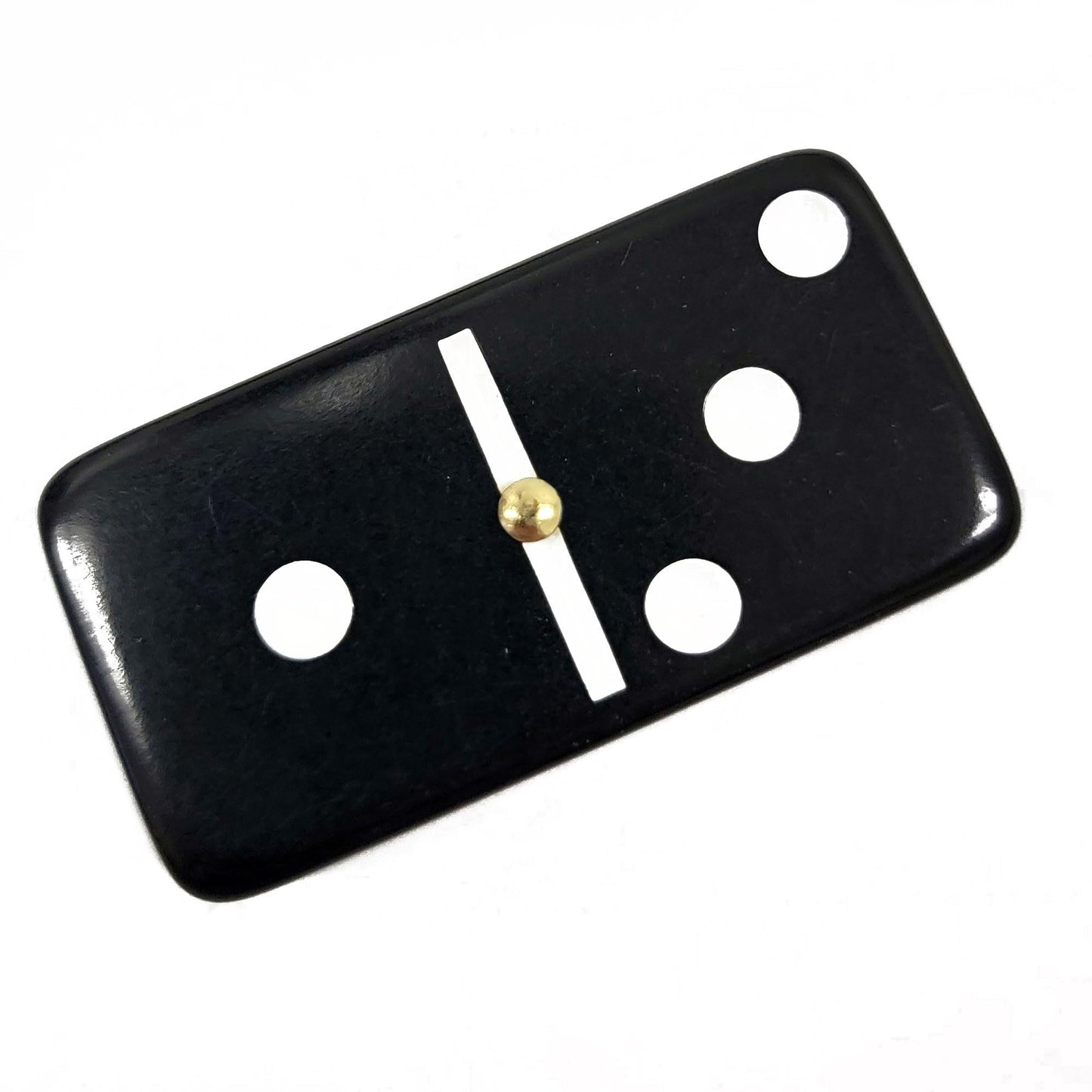 Marion Domino Double Six Black In Dovetail Jointed Sheesham Wood Box - Jumbo Tournament Size W/Spinners