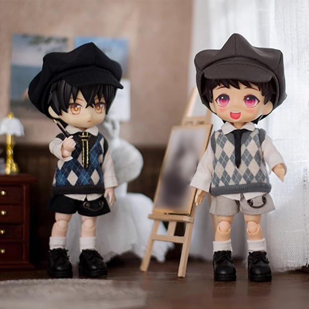 Niannyyhouse School Uniform Outfit For Ob11 1/12 Bjd Doll 4.3 Inches (11 Cm) Body (B-6)