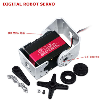 Annimos 60Kg Robot Servo Motor High Torque Stainless Steel Gear Digital Steering Large Servos With Mount Brackets