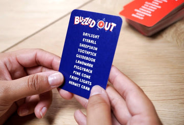 Ginger Fox Buzzed Out Card Game - Quick-Fire Guessing Game for Family and Party Fun, Ages 14+, Red & Blue Colors