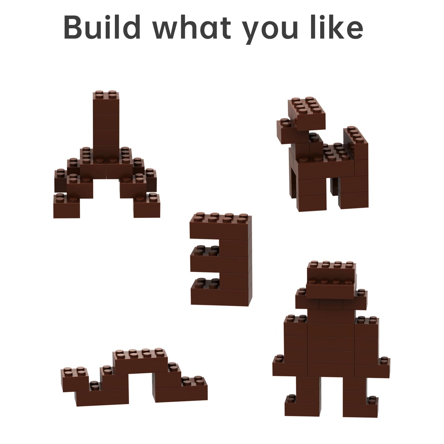 WEBRICK Classic Bulk Brick Block 2x4, 200 Piece Building Brick Black, Compatible with Lego Parts and Pieces 3001, Creative Play