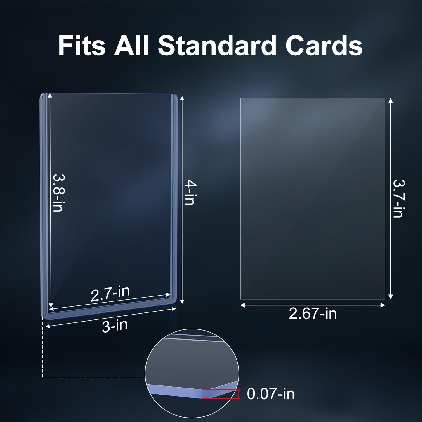 2000 Card Sleeves Top Loaders for Cards 3X4 Toploaders for Cards enhanced Baseball Card Protectors Hard Plastic for Sports and Game Cards (1000 Top Loaders + 1000 Clear Sleeves)
