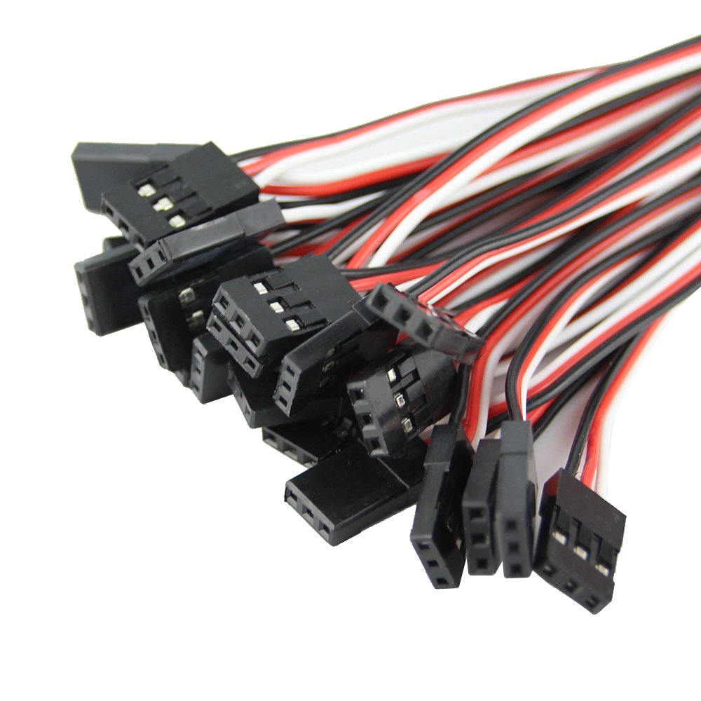 Oliyin 20Pcs 11.81Inch 30Cm 300Mm Rc Servo Extension Cord Cable Wiring Lead For Rc Car Helicopter
