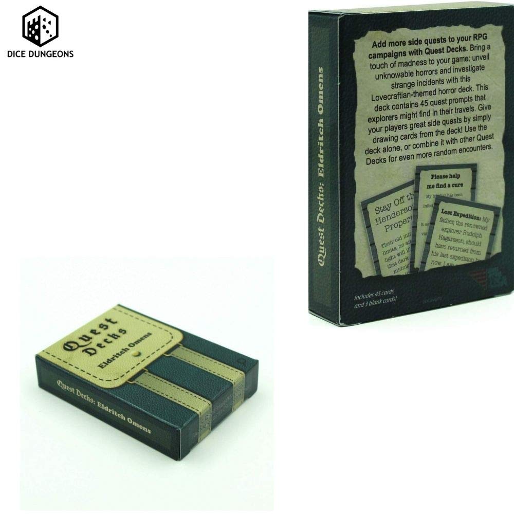 Dice Dungeons Quest Decks: Eldritch Omens | Fantasy Horror Roleplaying Open-Ended Quest Prompt Cards