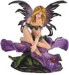 Stealstreet Purple Winged Fairy Sitting On Flower Petals Figurine Statue