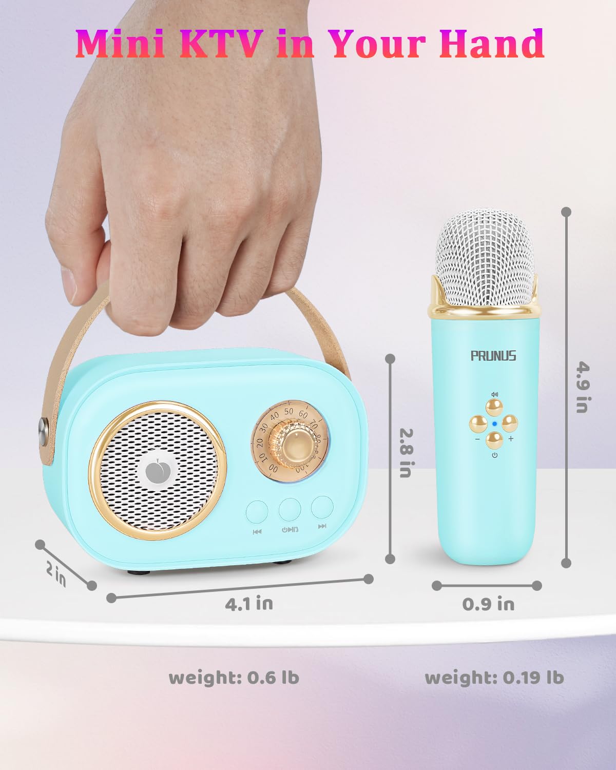 Mini Karaoke Machine For Kids&Adults,Portable Bluetooth Speaker With 2 Wireless Microphones And Stereo Sound Enhanced Bass,Gifts