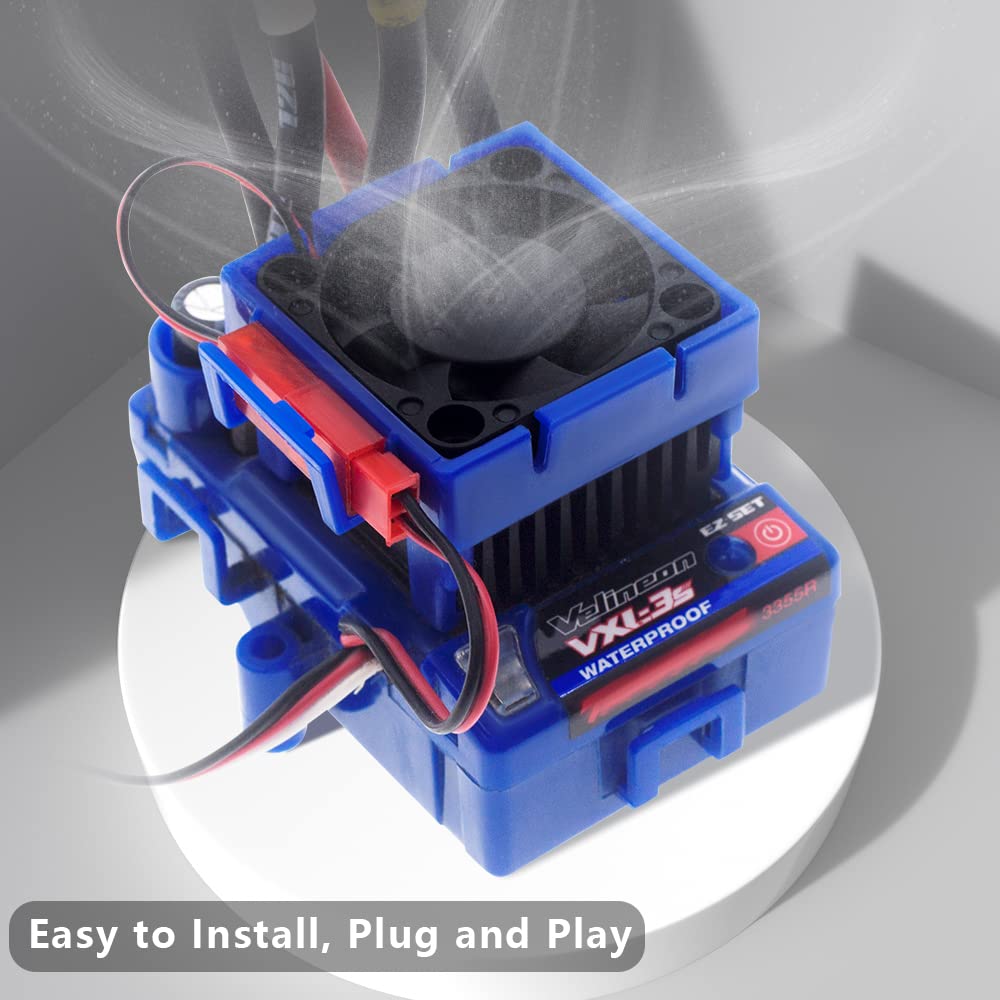 GLOBACT VXL-3s ESC Cooling Fan and Motor Cooling Fan Dual Fan Set for 1/10 Slash 4x4 Stampede 4x4 Rustler 4x4 Replace 3340 Velin
