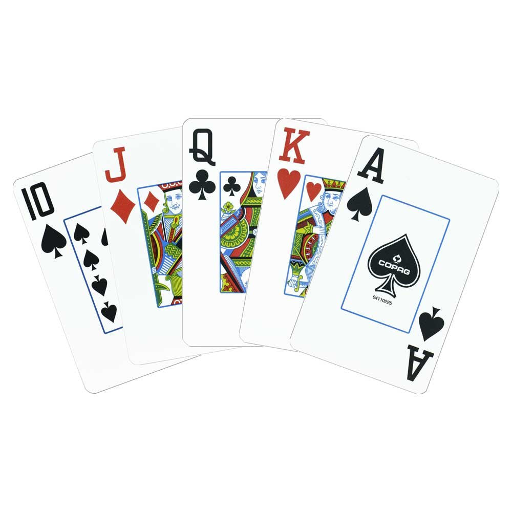 Copag 1546 Design 100% Plastic Playing Cards, Bridge Size (Narrow) Red/Blue (Jumbo Index, 6 Sets)