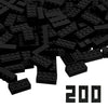 Unirolic Classic Building Bricks, 200 Piece 2X4 Building Blocks Stem Creative Building Toys Compatible With All Major Brands, Moc Building Bricks Diy Play Set For Kids Age 6+ (Black)