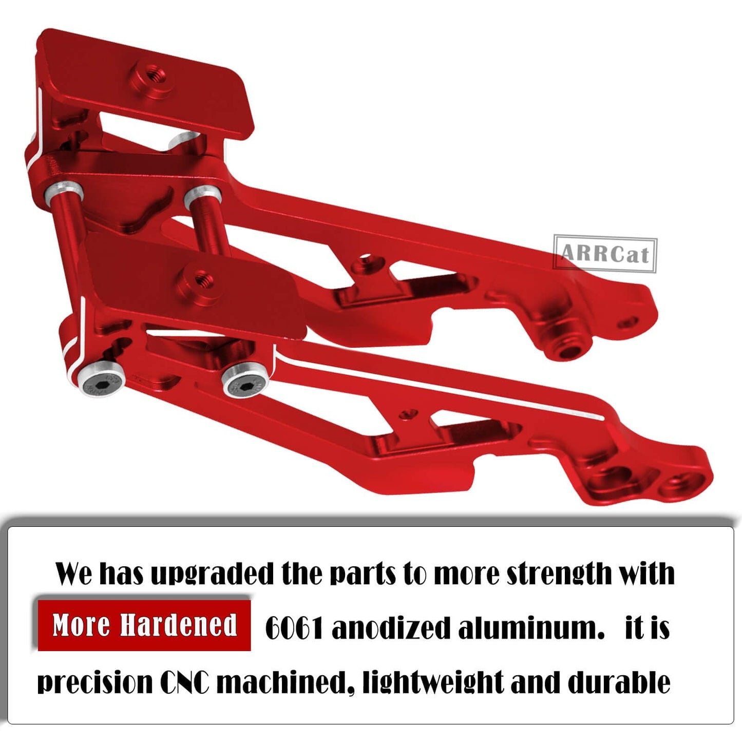 ARRMA Aluminum Wing Mount Upgrades - Compatible with Typhon, Outcast, Kraton, Notorious, Talion - Red