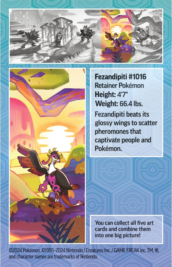 Pok  Mon Tcg: Scarlet & Violet-Shrouded Fable Mini Tin - Fezandipiti (2 Booster Packs & 1 Sticker Sheet)