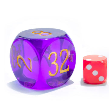 BESCON DICE 30MM Translucent Purple Backgammon Doubling Cube Dice - Large 1 3/16 Number Dice for Enhanced Gameplay