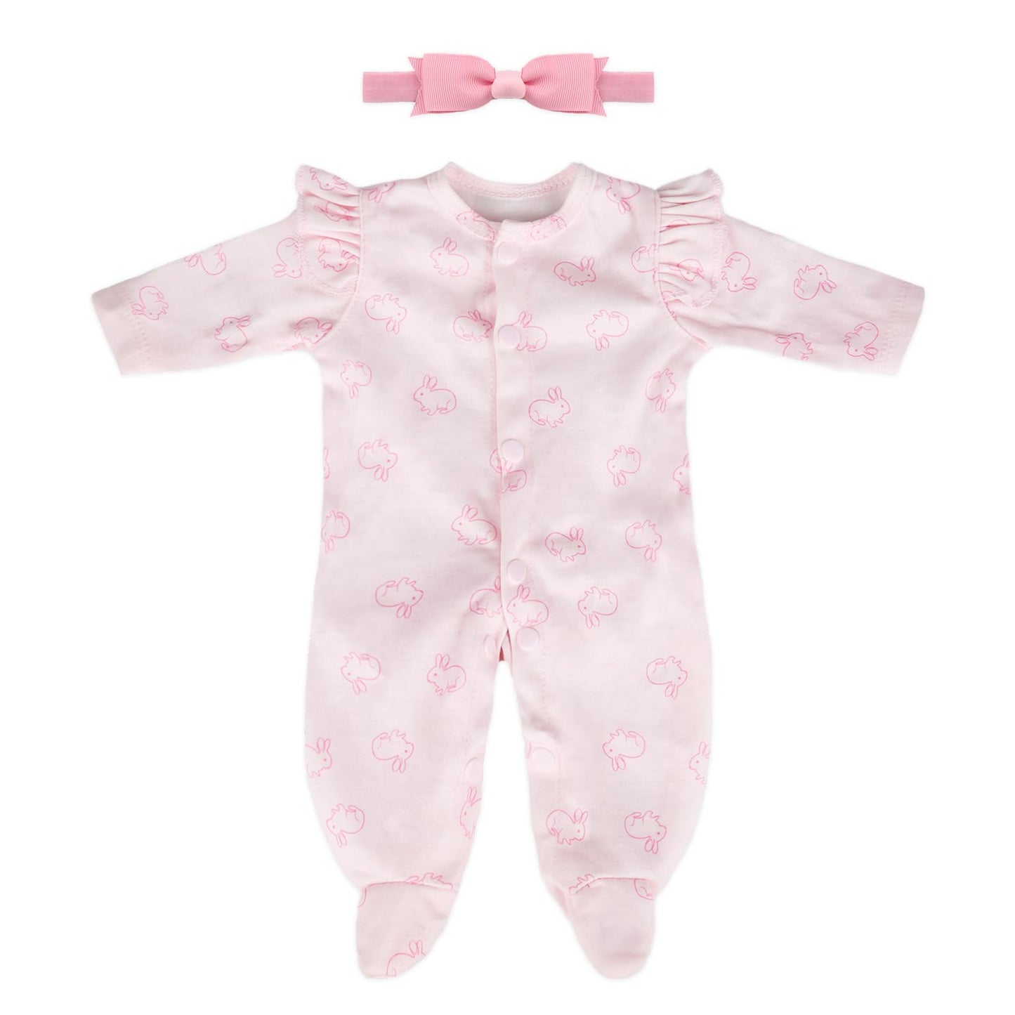 Caranovo Realistic Reborn Baby Doll Clothes 16-18 Inch 2Pcs Pink Outfits Clothing Set Accessories Suitable For Reborn Babies And