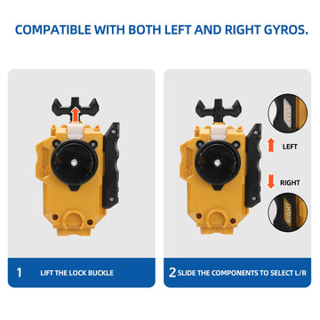 2 Pack String Launchers And Grips, Battling Burst Launcher, Left/Right Spin, Only Compatible With Burst, Two Launch Modes Gyros(