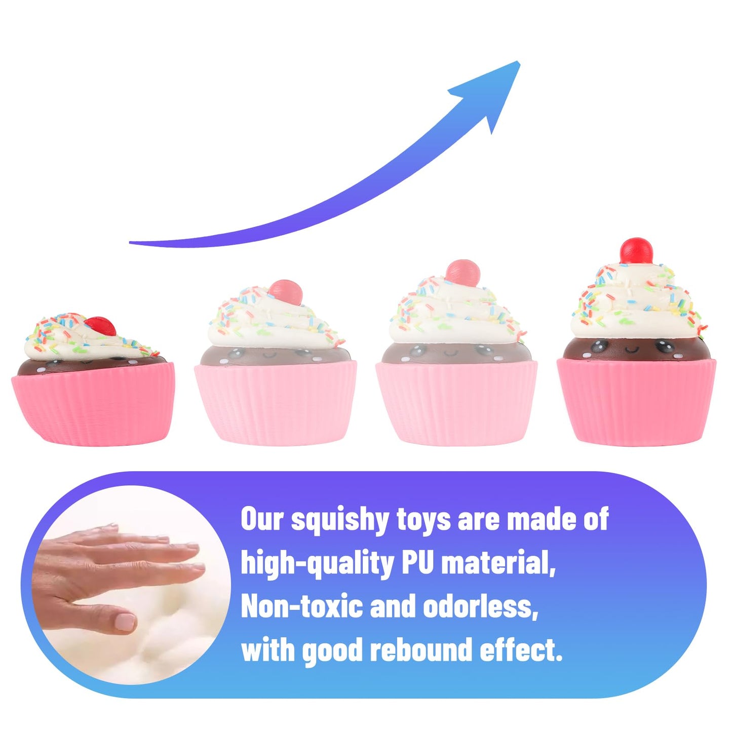 Anboor Squishies Cake Slow Rising Squish Toy For Kids Soft Ice Cream Cake Scented Stree Relief Realistic Food Cute Squeeze Squish Toy