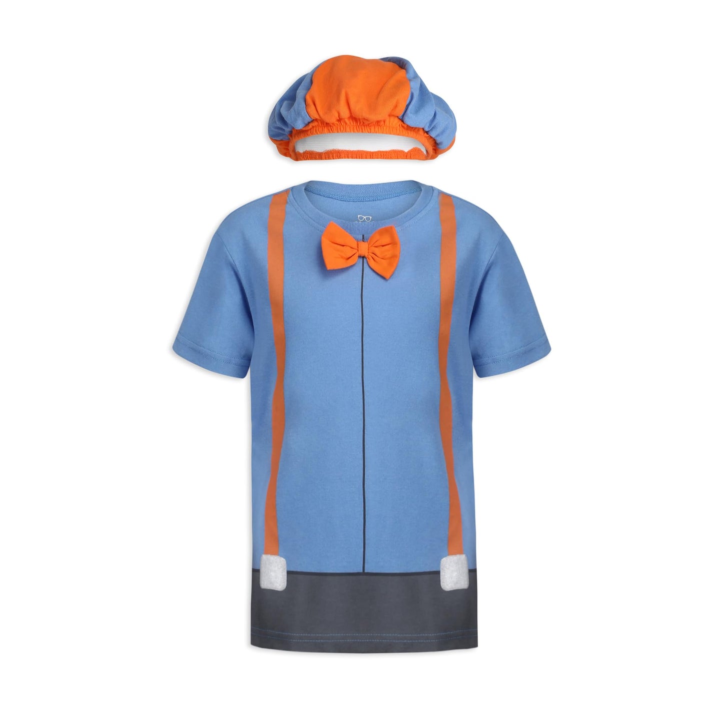 Blippi Boys’ Roleplay T- Shirt And Hat Set For Toddler, Little And Big Kids – Blue/Orange