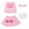 Babeside 4 Pcs Reborn Baby Doll Clothes Set For 17-22 Inch Dolls, Baby Doll Skirt With Heart Pattern And Baby Doll Accessories Fit Realistic Baby Doll Girl, Pink